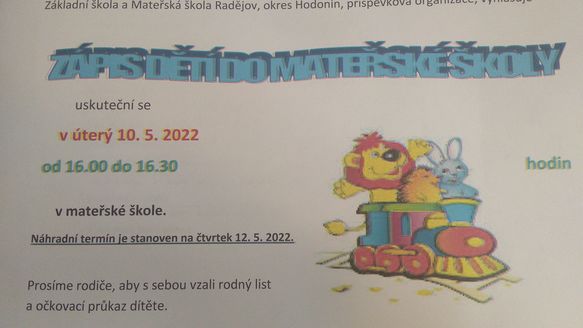 Zápis do mateřské školy