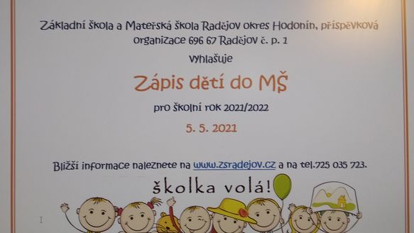 Informace k Zápisu do mateřské školy 