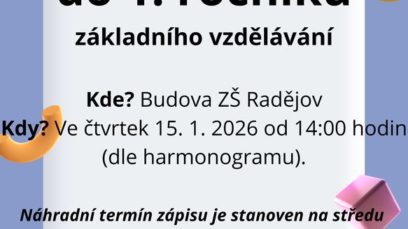 Zápis do 1. ročníku základního vzdělávání